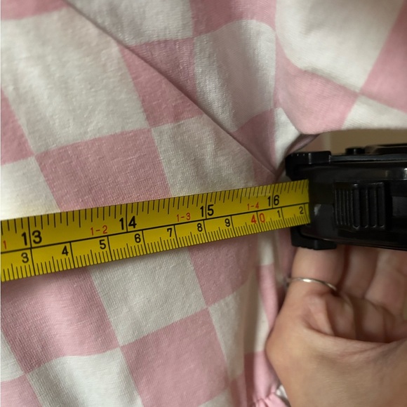 Monica + Andy Organic Life of the Party Dress Pink White Check Maternity - Picture 12 of 14